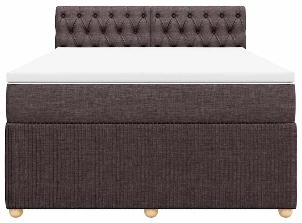 Cama com molas/colchão 140x200 cm tecido castanho-escuro