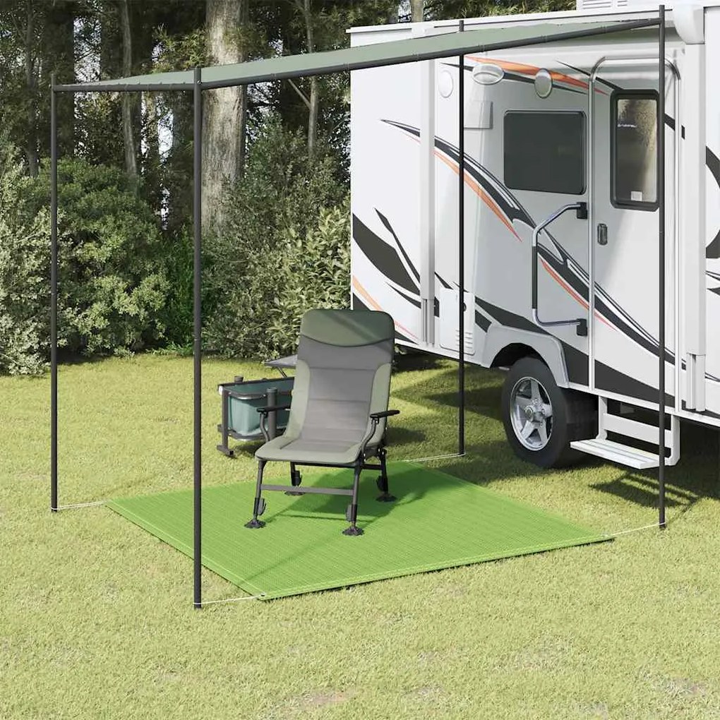 vidaXL Tapete de campismo para tenda 250x250 cm PEAD verde-claro