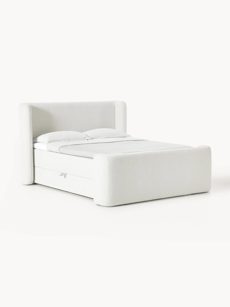Cama divan em bouclé com arrumação Perla