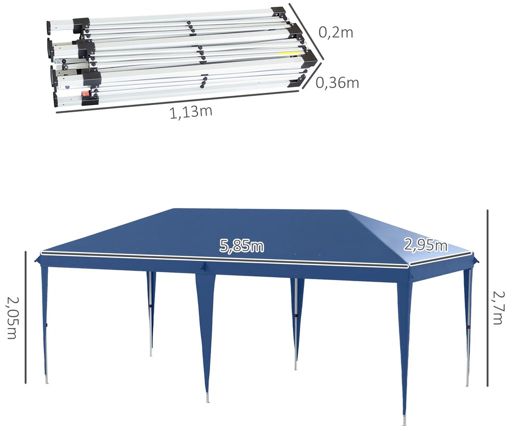 Tenda Dobrável 6x3 Tenda de Jardim Portátil com Bolsa de Transporte Te