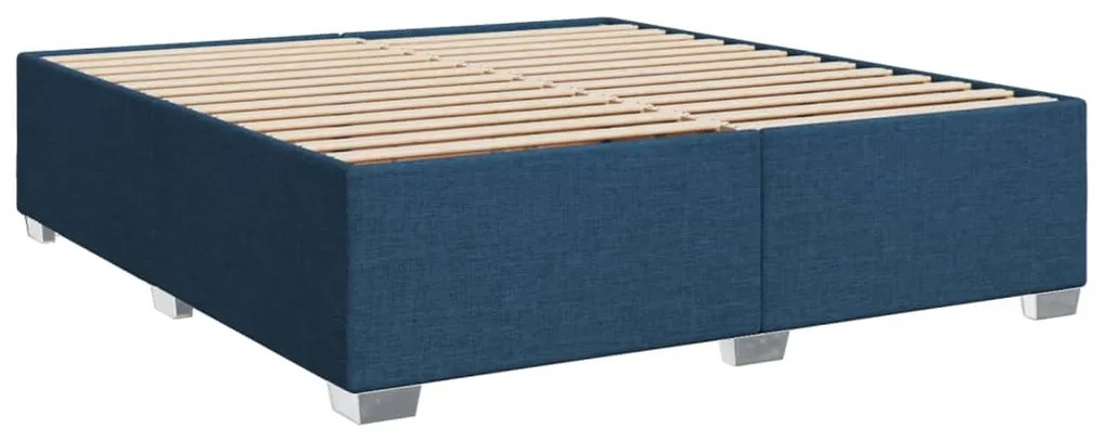 Cama com molas/colchão 180x200 cm tecido azul