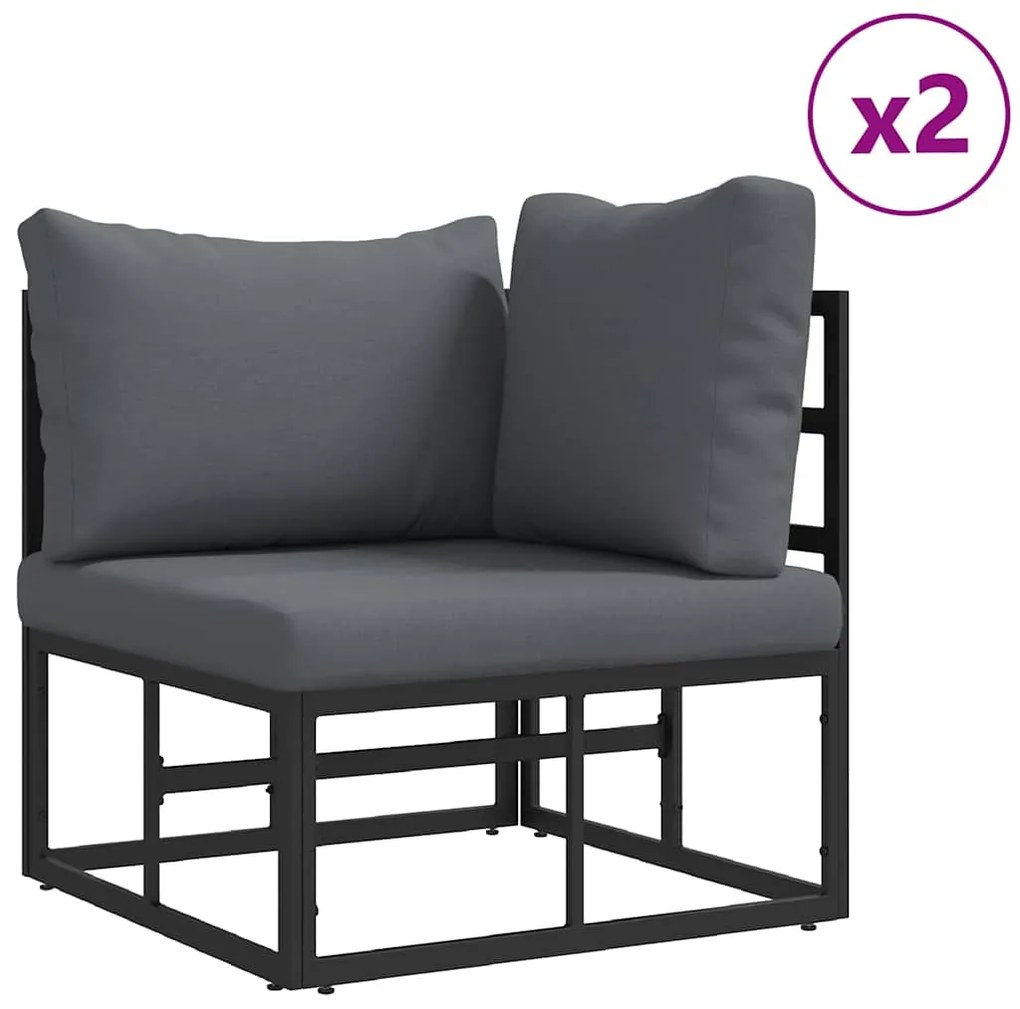 Conjunto de Sofá de Jardim 5 pcs Preto 213 x 71.5 x 71 cm