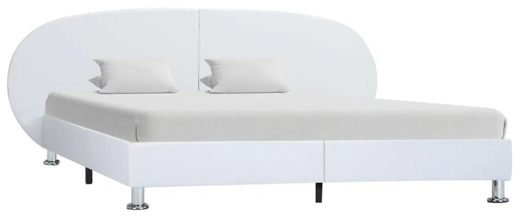 285410 vidaXL Estrutura de cama 120x200 cm couro artificial branco