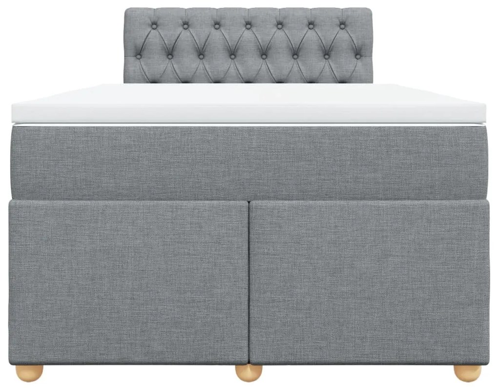 Cama com molas/colchão 120x200 cm tecido cinza-claro
