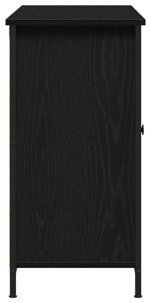 Aparador Carvalho Preto 100x35x70 cm Madeira Engenharia e Aço