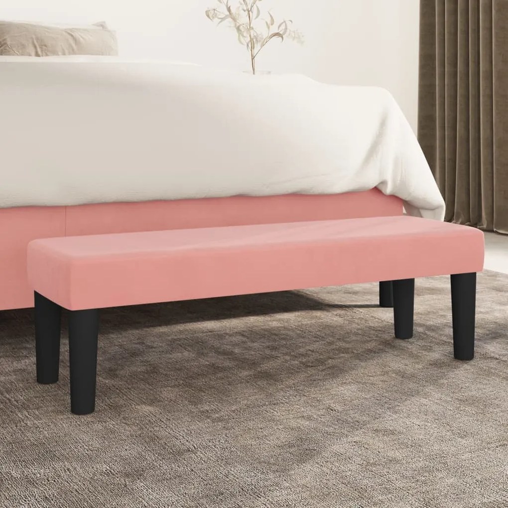 vidaXL Banco 100x30x30 cm veludo rosa
