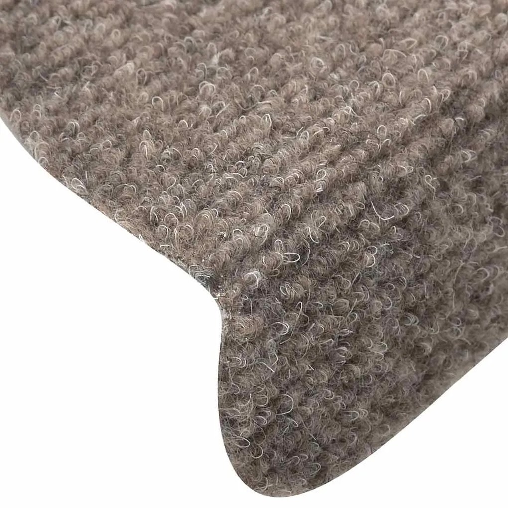 Tapetes de escada autoadesivos 30 pcs 65x21x4 cm creme