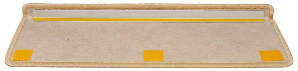 Tapetes escada adesivos aspeto sisal 30pcs 65x21x4cm bege-claro