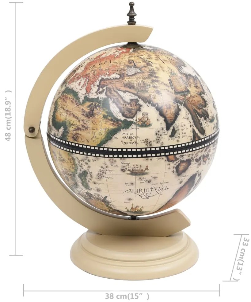 Garrafeira de mesa em forma de globo madeira de eucalipto branco