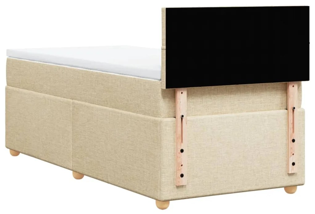 Cama com molas/colchão 90x190 cm tecido cor creme