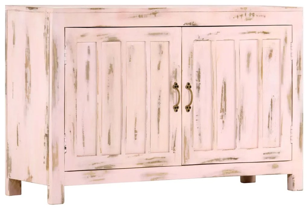 vidaXL Aparador 110x35x70 cm madeira de mangueira maciça rosa-claro