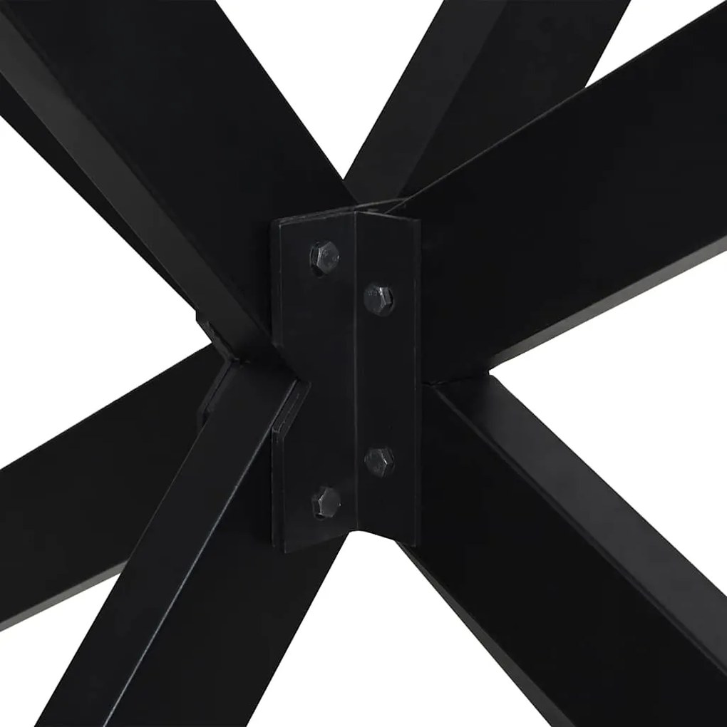 Pé de mesa de jantar em formato de aranha, preto, 85x85x(72-73) cm, aç