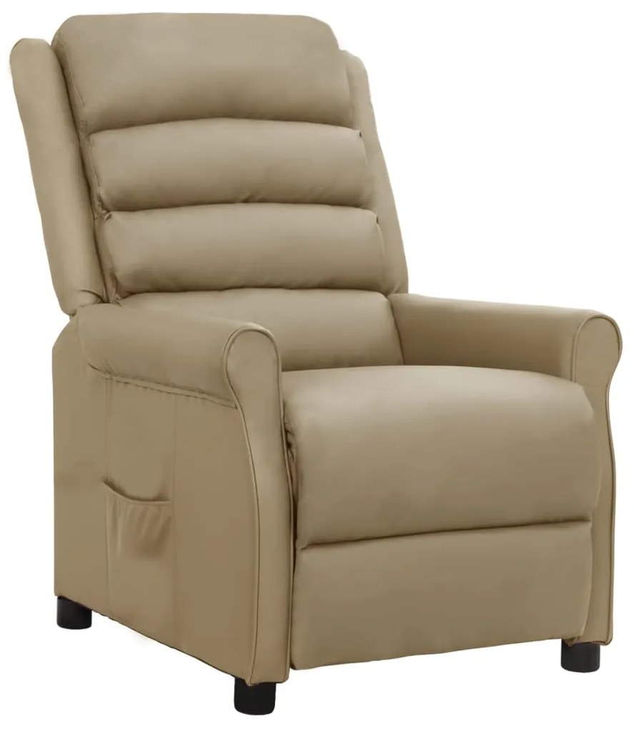 vidaXL Poltrona reclinável couro artificial cor cappuccino