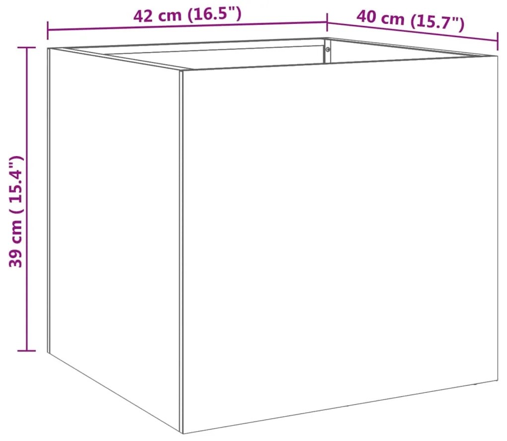 Vasos/floreiras 2 pcs 42x40x39 cm aço inoxidável prateado