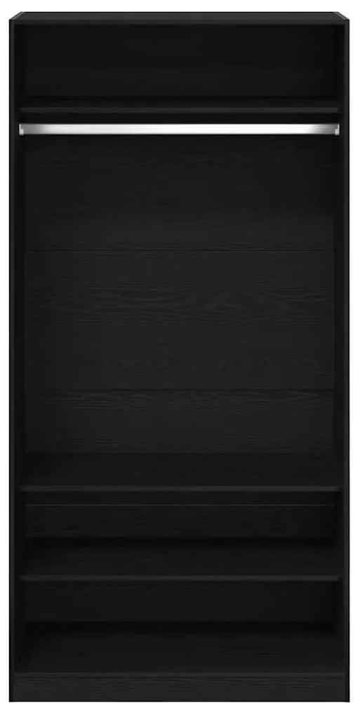 Armário de Carvalho Preto 100 x 50 x 200 cm - Feito de madeira engenhe