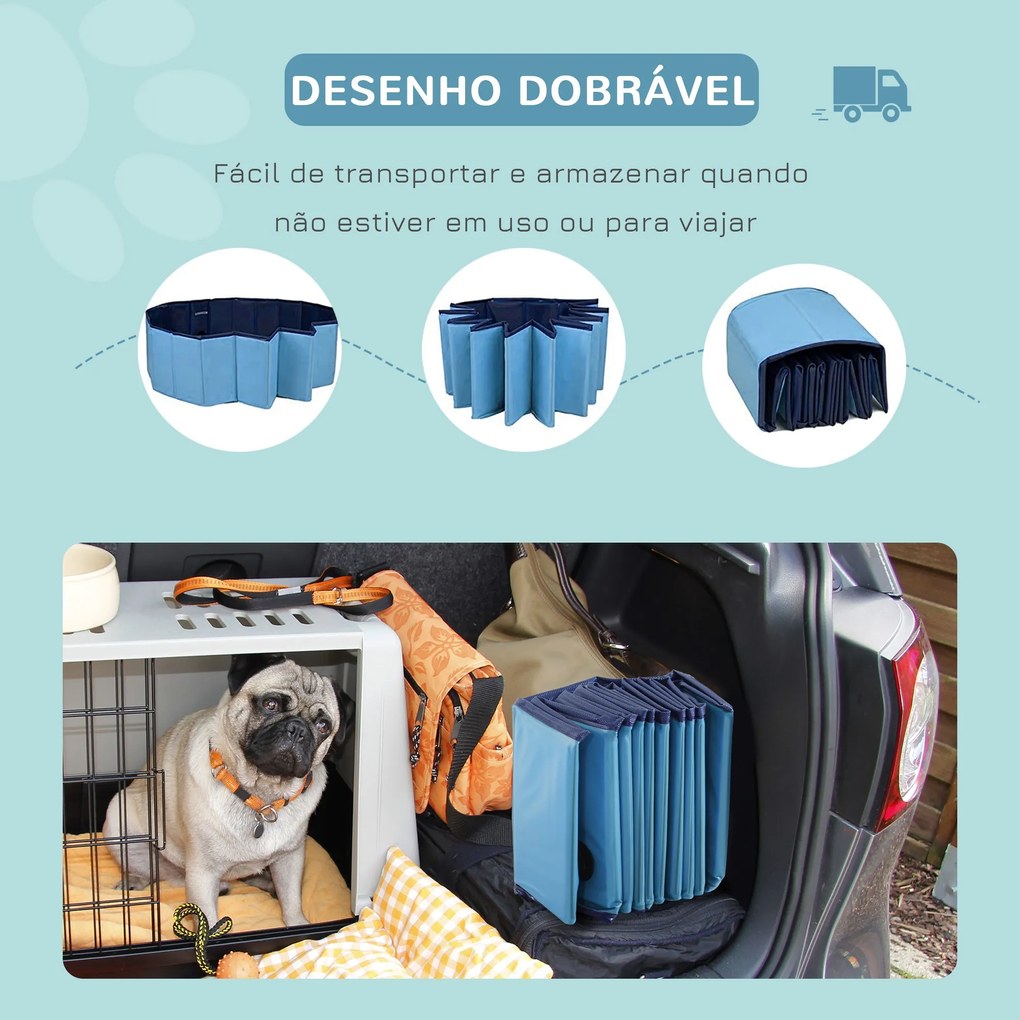 PawHut Piscina Dobrável para Cães Banheira para Animais de Estimação P