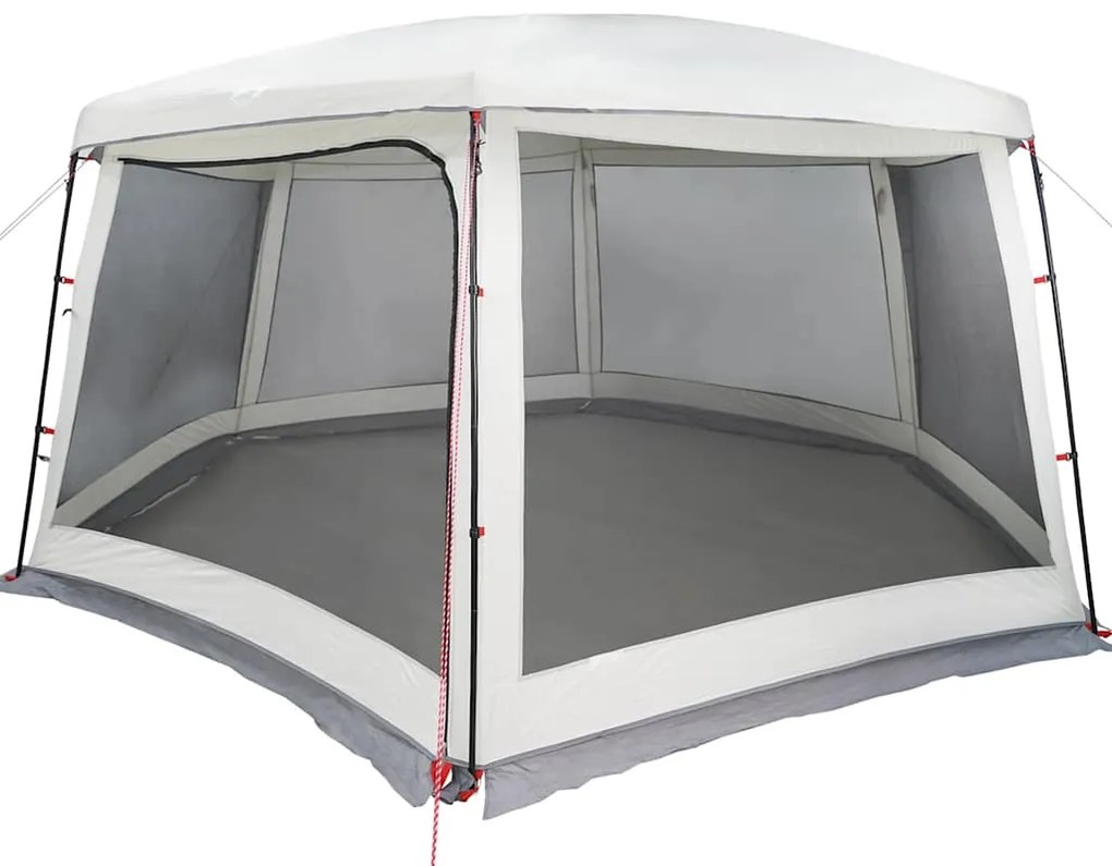 Tenda para piscina c/ mosca amovível e paredes de rede cinzento