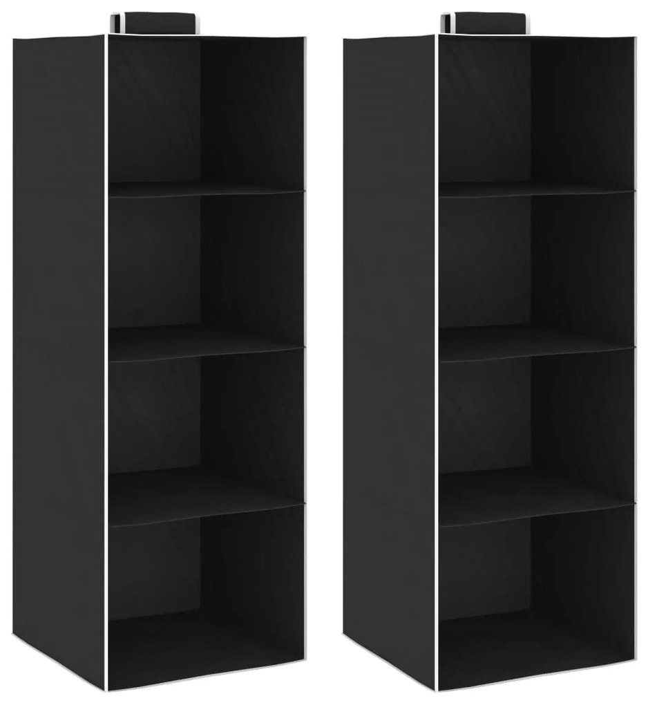 vidaXL Arrumação suspensa para armário 4 compartimentos 2 pcs tecido