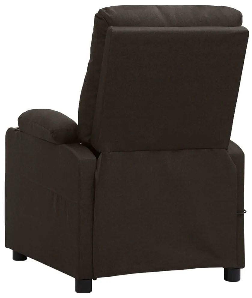 Poltrona elevatória tecido castanho-escuro