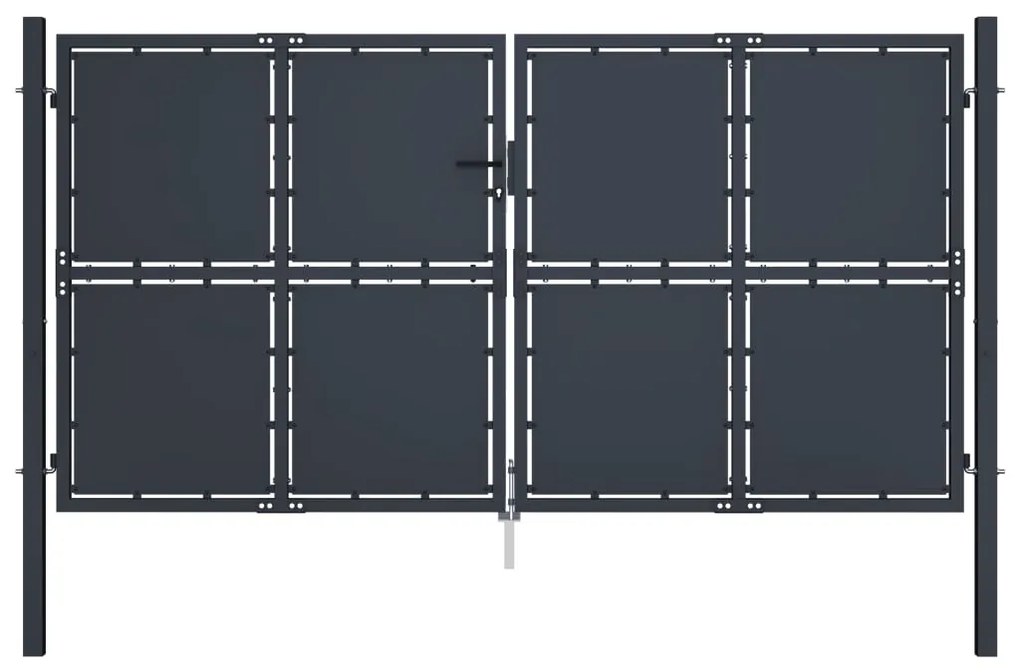 vidaXL Portão de jardim 300x125 cm aço antracite