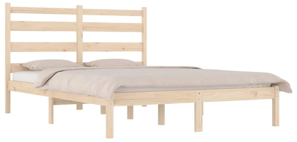 Estrutura de cama 200x200 cm madeira de pinho maciça