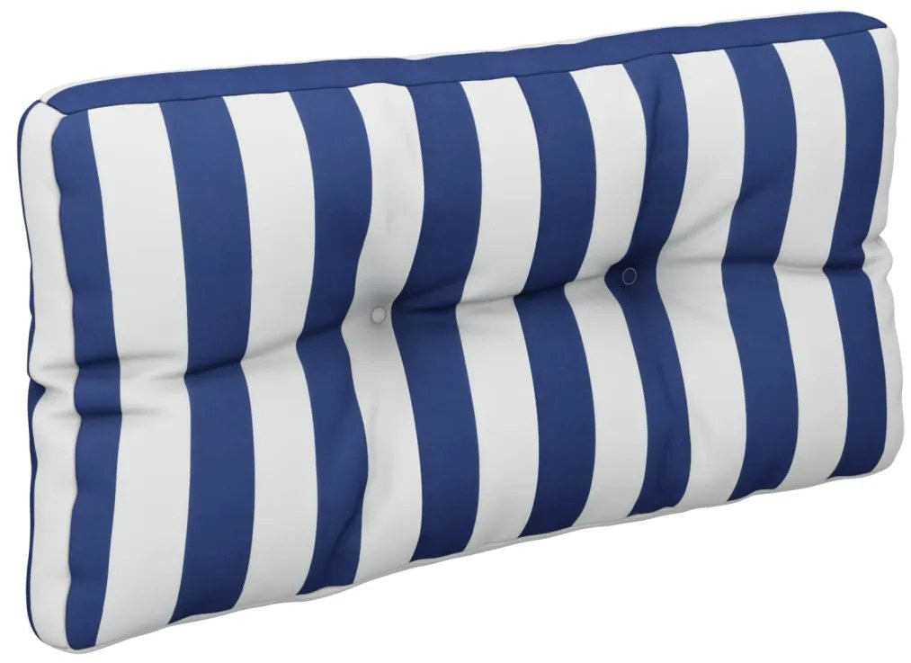Almofadões p/ móveis de paletes 2 pcs tecido riscas azul/branco