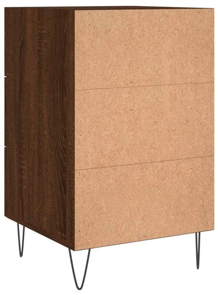 Mesa cabeceira 40x40x66 cm derivados madeira carvalho castanho