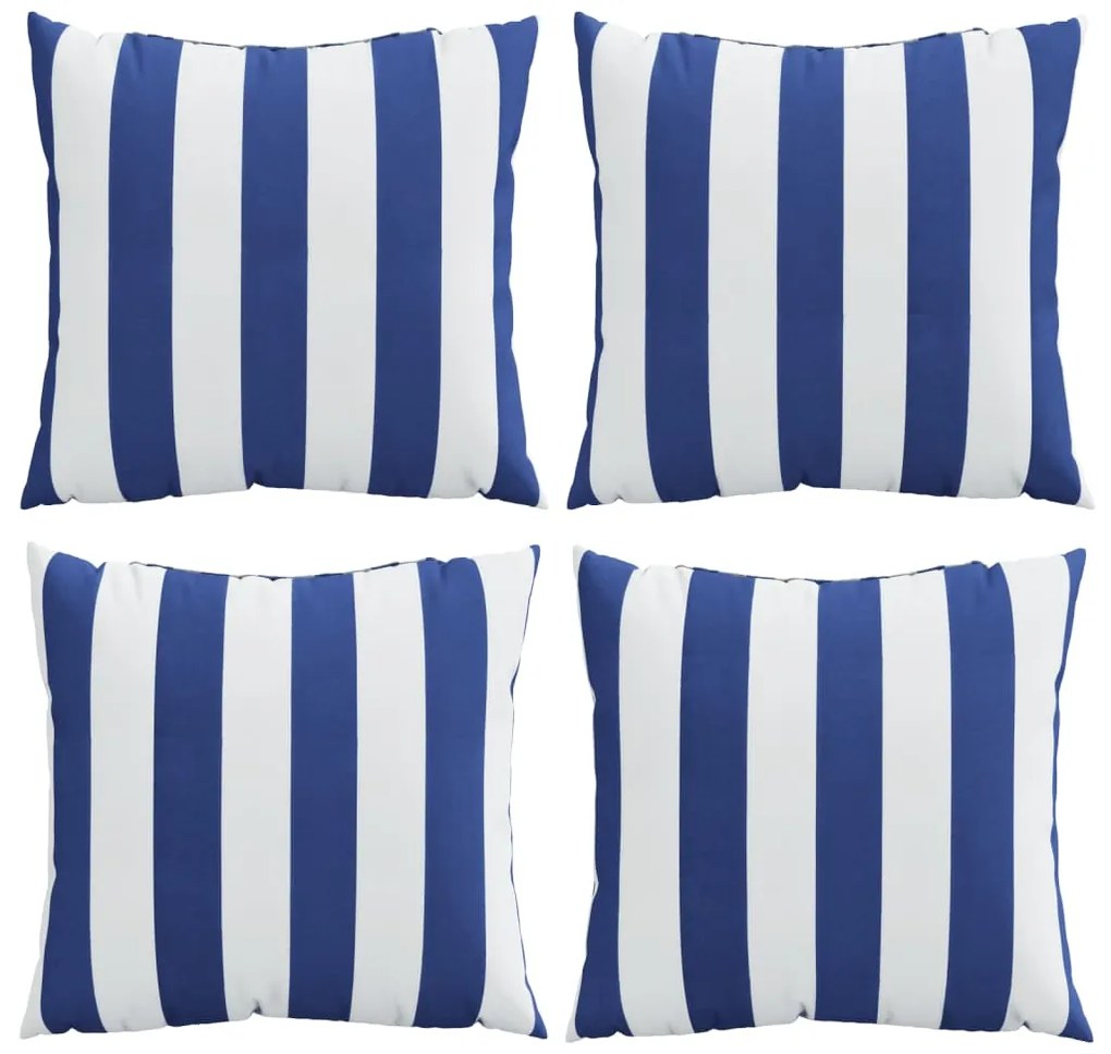Almofadas decorativas 4pcs 50x50 cm tecido riscas azul/branco