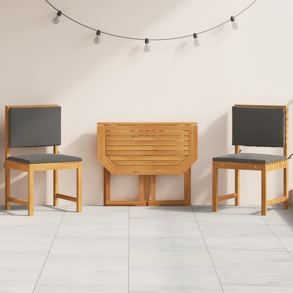 Conjunto de Jantar de Jardim VidaXL com 3 Peças em Madeira de Acácia