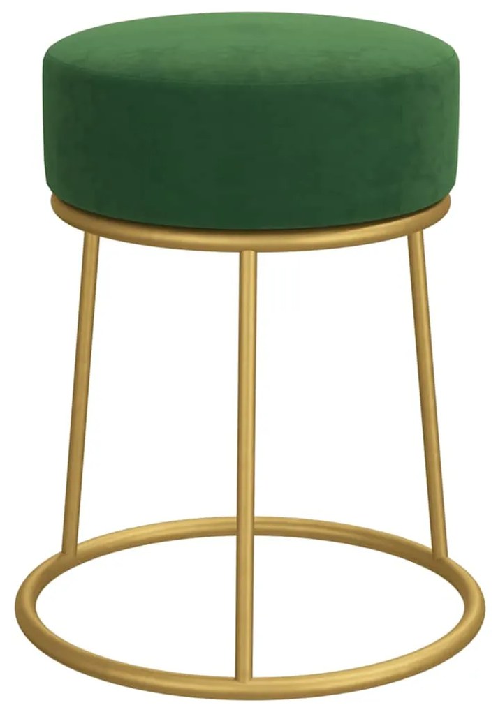 Banqueta redonda veludo verde