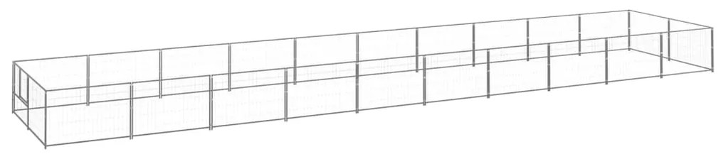 vidaXL Canil para cães 20 m² aço prateado