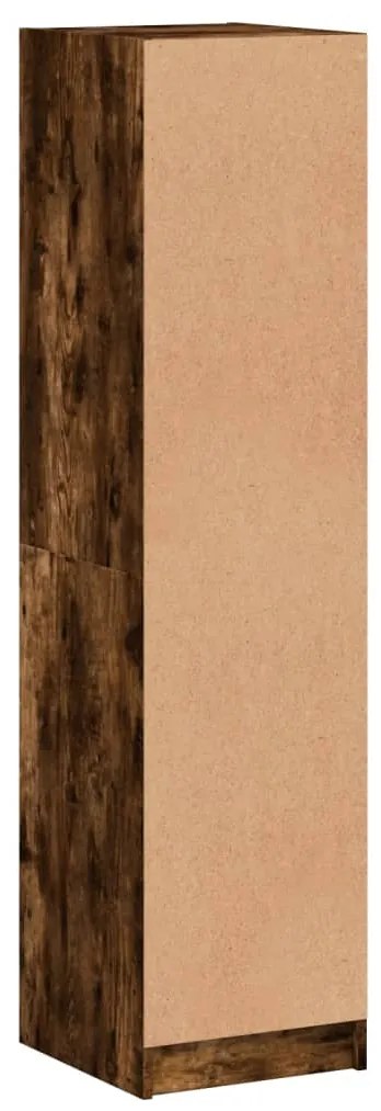 Aparador alto c/ portas de vidro 35x37x142 cm carvalho fumado