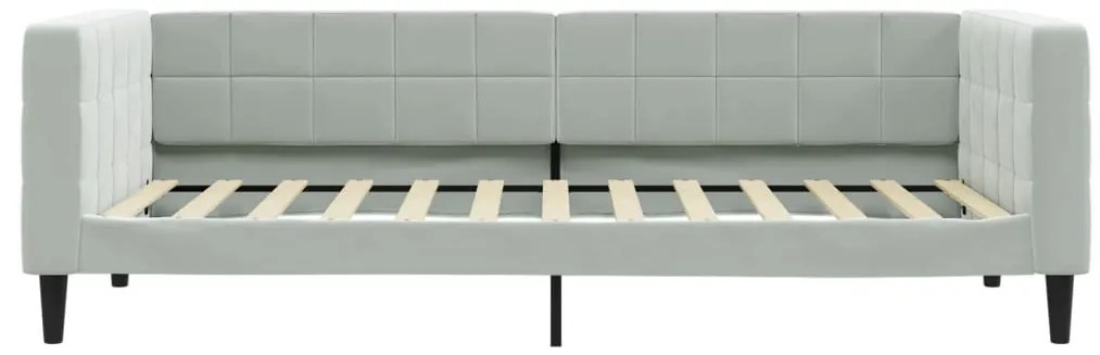 Sofá-cama 90x200 cm veludo cinzento-claro