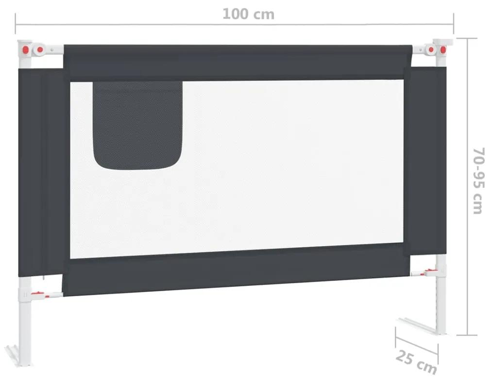 Barra segurança p/ cama infantil tecido 100x25 cm cinza-escuro