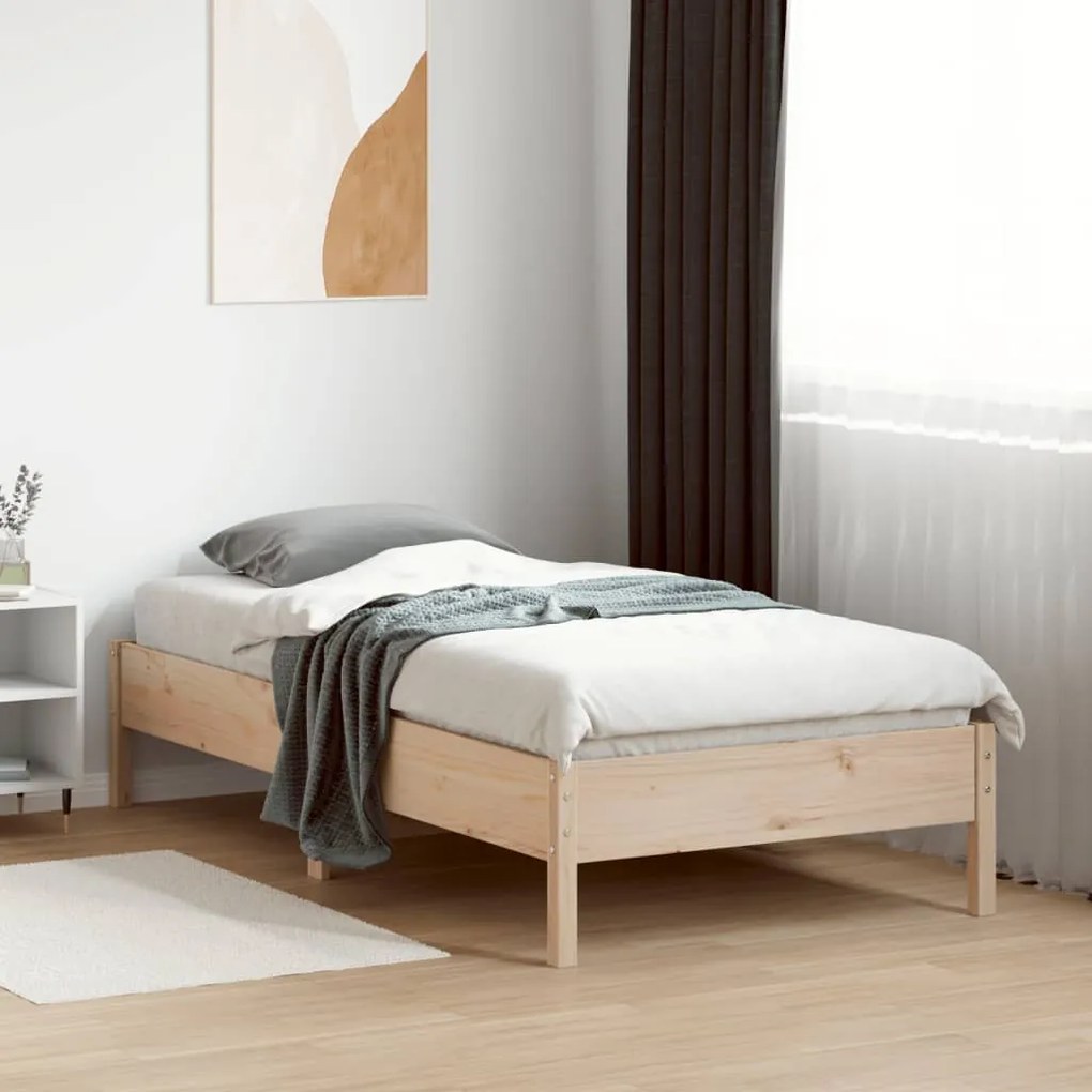 Cama sem colchão 90x190 cm madeira de pinho maciça