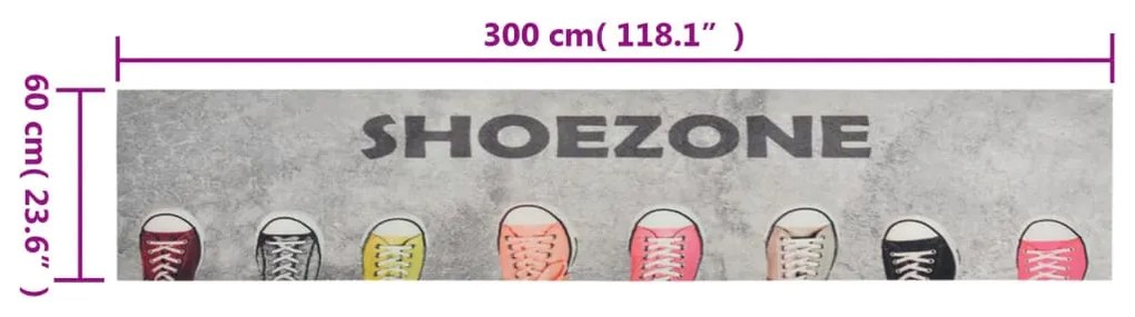 Tapete de cozinha lavável 60x300 cm veludo padrão shoezone