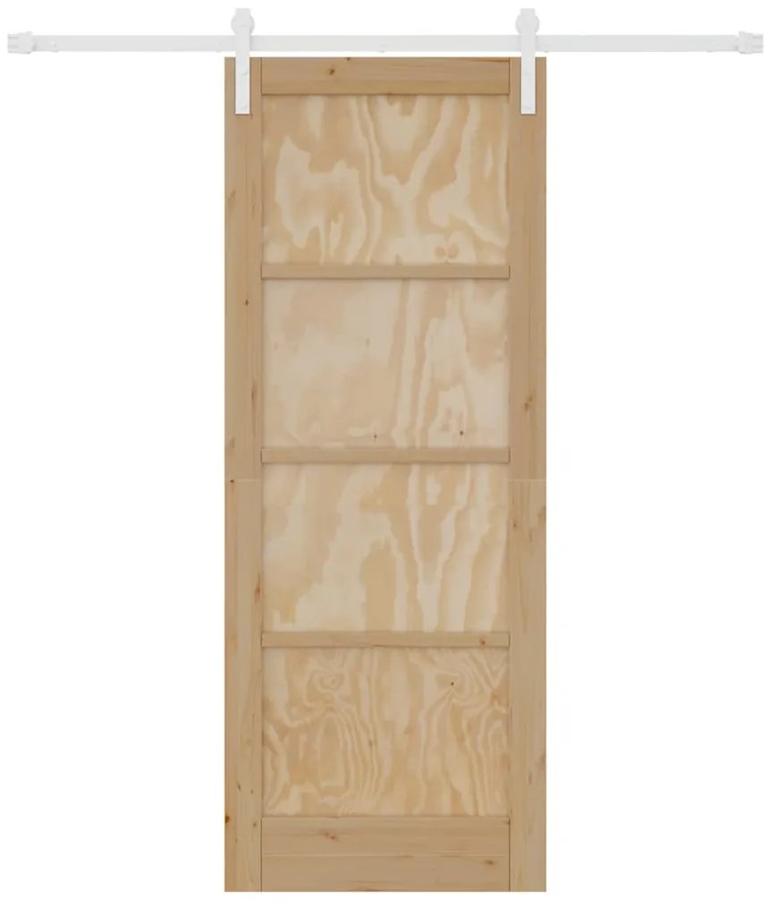 Porta Deslizante vidaXL com Conjunto de Hardware 78x202 cm Madeira Sól