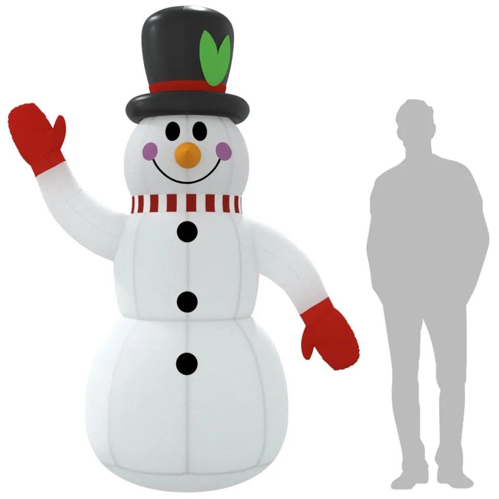 Boneco de neve insuflável com luzes LED 240 cm