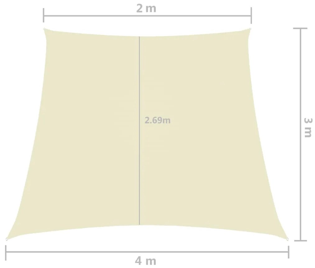 Para-sol estilo vela tecido oxford trapézio 2/4x3 m creme