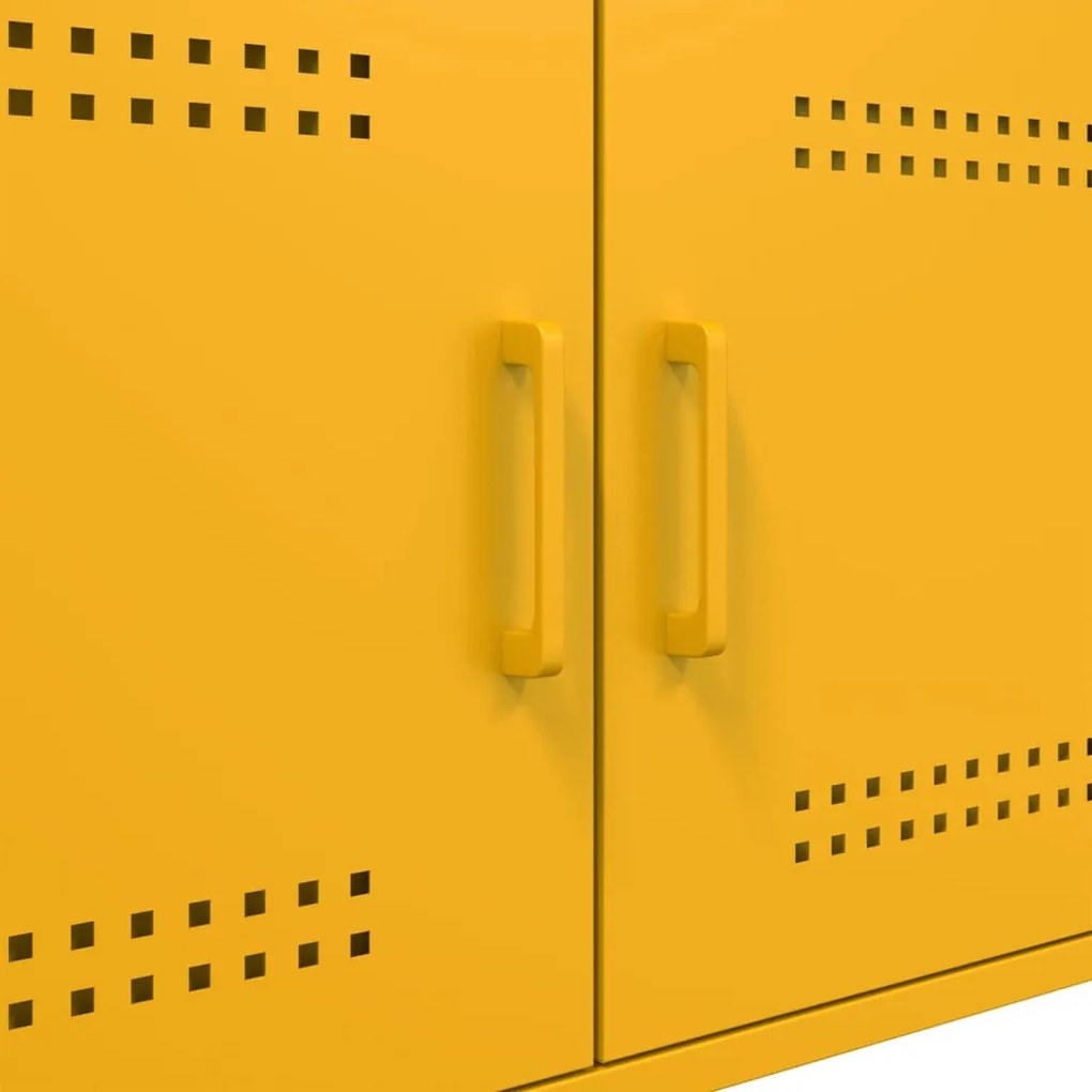 Mesa de centro 68x50x50,5 cm aço amarelo mostarda