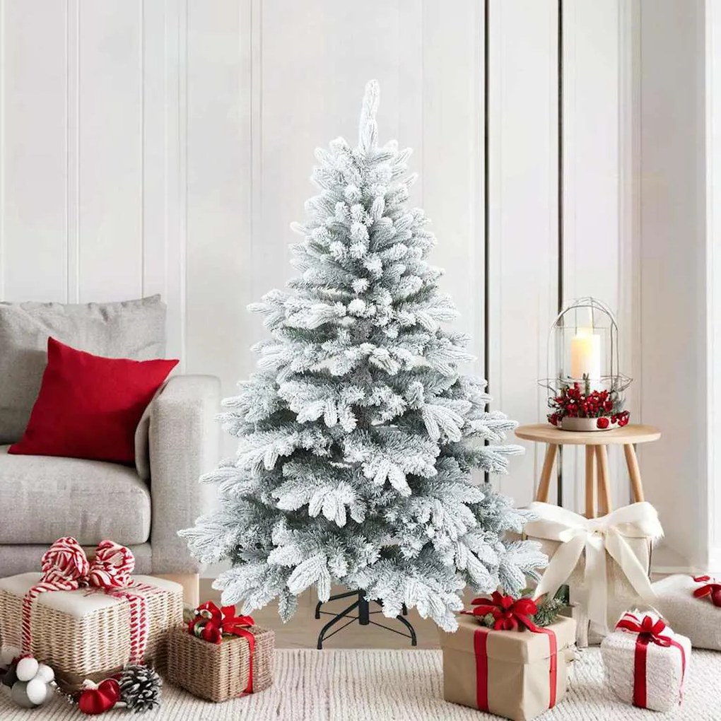 vidaXL Árvore de Natal Artificial Articulada Nevado Flocked Branco