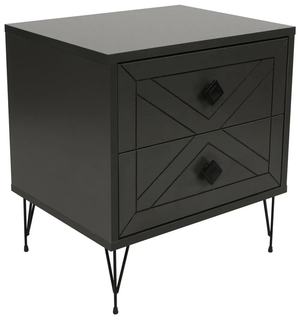 Mesa de Cabeceira Luna – Antracite – 50x55x40 cm