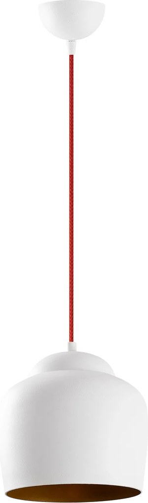 Candeeiro de Teto Dodo – Branco e Vermelho – 22 x 22 cm