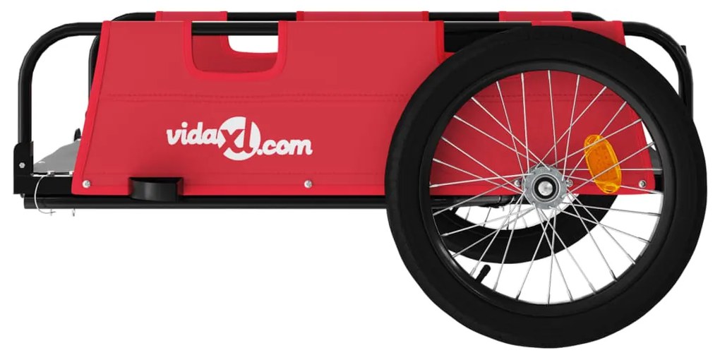 Reboque de bicicleta tecido oxford/ferro vermelho