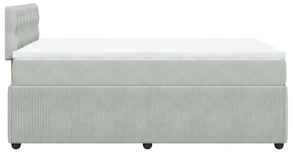 Cama boxspring com colchão 120x190 cm veludo cinzento-claro