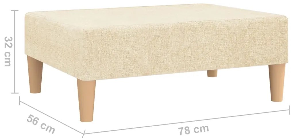 Apoio de pés tecido 78x56x32 cor creme