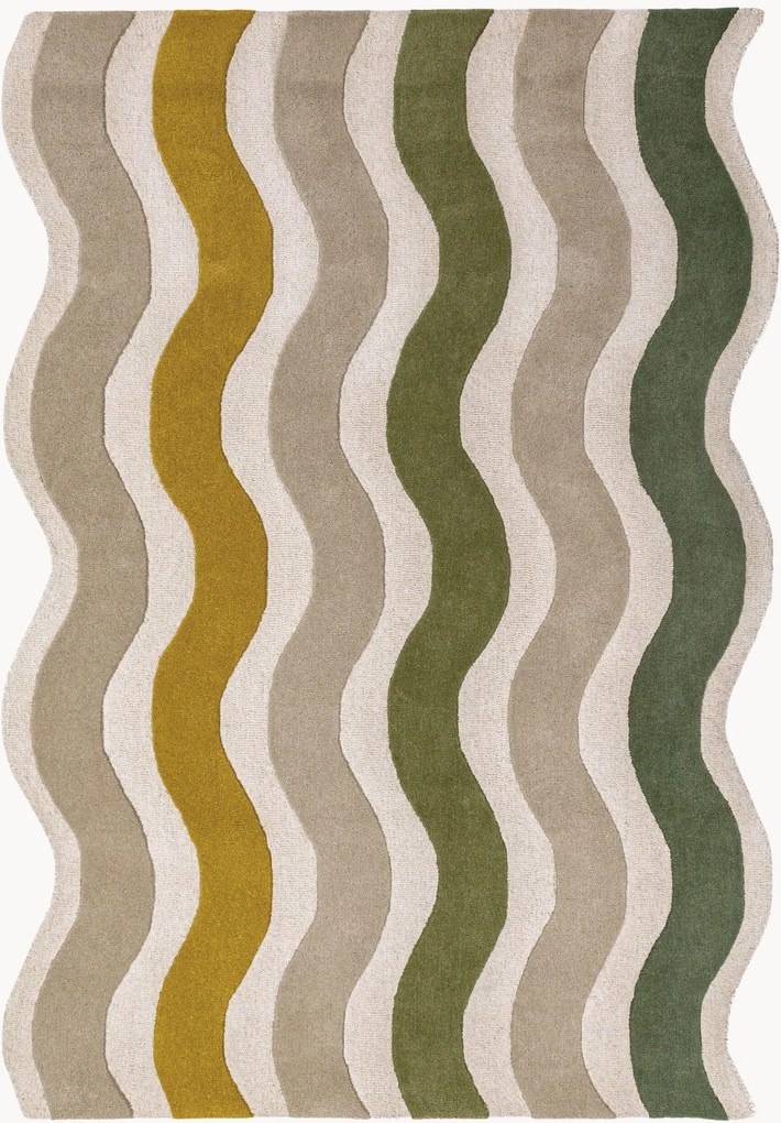 Tapete em lã tufado à mão de pelo curto Cascade