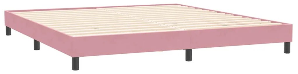Cama com molas colchão 200x210 cm veludo rosa