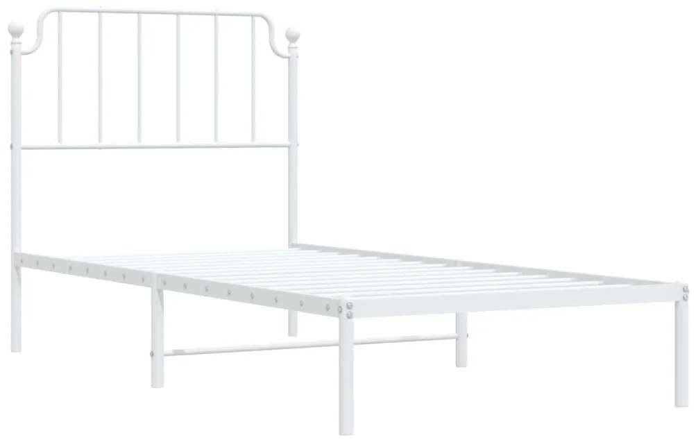 Estrutura de cama com cabeceira 90x200 cm metal branco