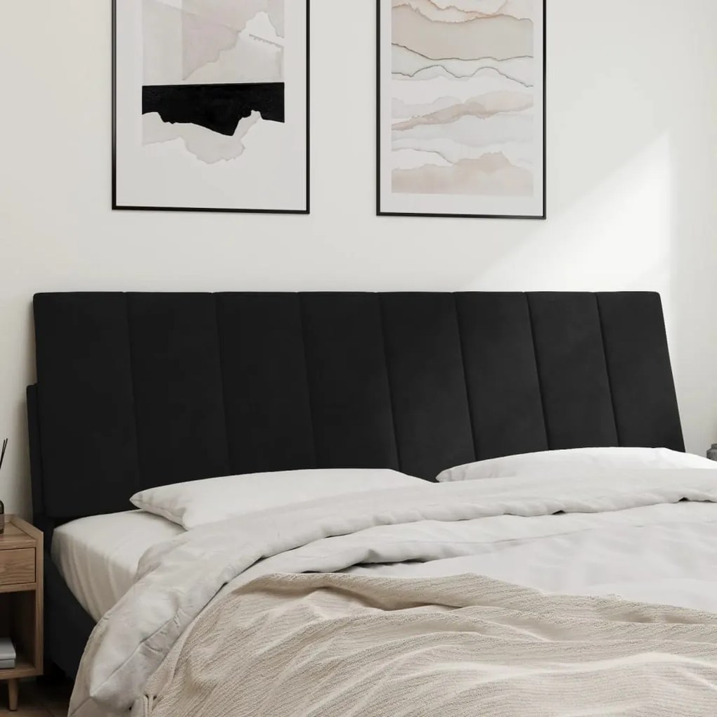 Almofadão de cabeceira 160 cm veludo preto